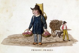 Vendeur de fraises breton - gravure, début XIXe siècle