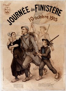 Soldat breton et sa famille - Affiche pour "Journée du Finistère", 10 octobre