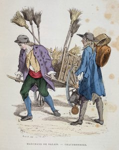Marchand de balais et chaudronnier - dans «Les costumes de Paris à travers les siècles» - French School