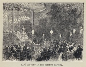 Café-concert aux Champs-Élysées (gravure) - French School