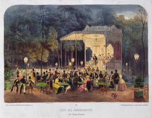Café des Ambassadeurs, Champs-Élysées, vers 1850