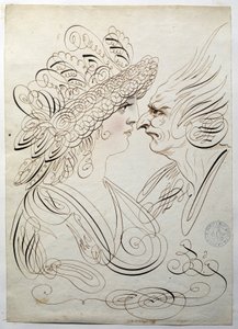 Calligraphie : Portraits de profil vers 1780 - French School