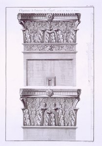 Chapiteaux du temple près des thermes romains, Nîmes - French School
