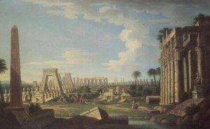Caprice avec ruines égyptiennes - French School