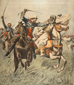 Capture de Samory par le lieutenant Jacquin, illustration du Petit Journal : Supplément illustré, 30 octobre 1898