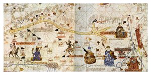 Routes caravanières du Sahara en 1413, extrait de 