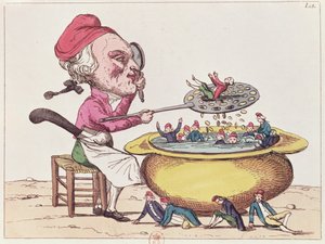 Caricature de Maximilien de Robespierre (1758-94), 1793 - French School