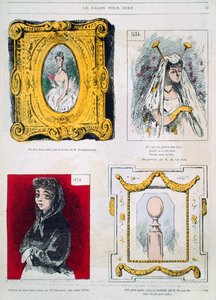 Caricatures de peintres, Franz Xavier Winterhalter, Glaize Fils, illustration de Le Salon pour Rire - French School