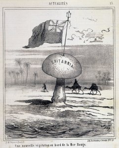 Caricature : Nouvelle végétation sur la mer Rouge (champignon britannique colonisant l