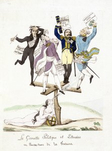 Caricature sur Napoléon Bonaparte. La girouette politique et littéraire où passe la fortune
