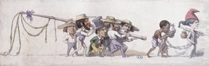 Caricature représentant la France comme le négrier de ses colonies, vers 1845-48 - French School