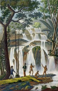 Cascade de Port Praslin, Nouvelle-Irlande, de Voyage autour du Monde, exécuté par Ordre du Roi sur La Corvette de Sa Majesté, La Coquille pendant les années 1822, 1823, 1824 et 1825, par Louis Isidore Dup