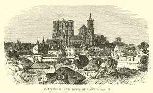 Cathédrale et ville de Laon - French School