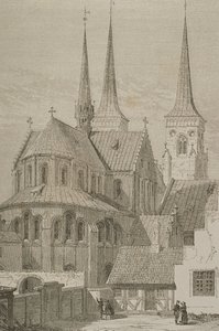 Cathédrale dans les années 1850, Roskilde, Danemark, de Le Tour du Monde, publié à Paris, années 1860