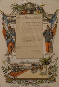 Certificat de bonne conduite, 37e Régiment d
