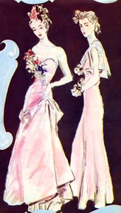 Robes de soirée Chanel, extrait de "Marie Claire", 23 septembre 1938 (impression) - French School