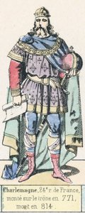 Charlemagne, 24e roi de France, monte sur le trône en 771, mort en 814 - French School