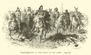 Charlemagne à la tête de son armée - French School