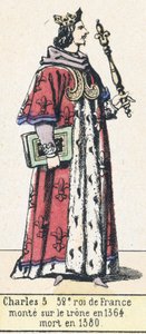 Charles V, 52e roi de France, monte sur le trône en 1364, mort en 1380 - French School