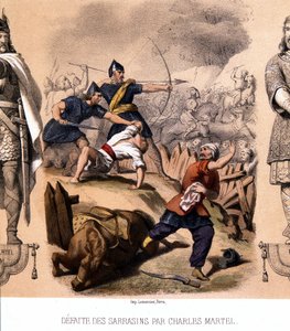 Charles Martel défait les Sarrasins à Poitiers, 732 - French School