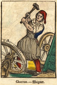 Charron (qui fabrique des charrettes); Série sur les métiers, image d
