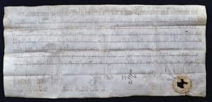 Charte signée par Hugues I Capet (941-996), Roi de France, 988 (plume et encre sur papier)
