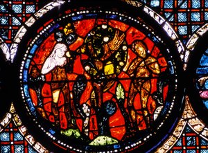 Cathédrale de Chartres, Vitrail circulaire du Bon Samaritain Vitrail (vitrail)