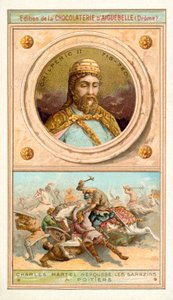 Chilpéric II et Charles Martel battant les Maures à Poitiers, 732