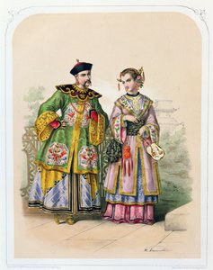 Gentilhomme et dame chinois, milieu du 19ème siècle
