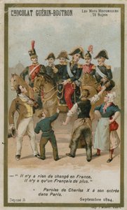 Carte de commerce Chocolat Guerin-Boutron, série Mots Historiques - French School