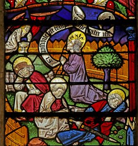 Christ à Gethsémani ; disciples endormis