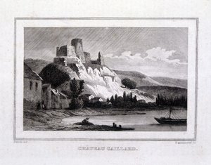 Château Gaillard vu de la Seine - Gravure - French School