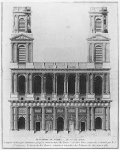 Église Saint-Sulpice, élévation de la façade, Paris, 1782