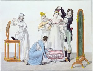 Cinq pour Une, planche 3 de la série Le Bon Genre, début du 19e siècle - French School