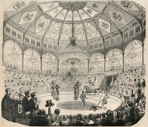 Cirque national des Champs-Élysées au XIXe siècle - Gravure dans « Tableau-de-Paris » par Edmond Texier 1852