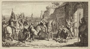 Clovis I, roi des Francs, entrant à Toulouse après avoir vaincu les Wisigoths, 508 - French School