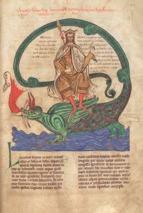 Antéchrist chevauchant le Léviathan, du Liber Floridus par Lambert de Saint-Omer vers 1120
