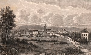 Colmar - Haut-Rhin, en Alsace - gravure dans « La France illustrée : géographie, histoire, administration statistique » par V.A. Malt-Brown. 1884