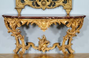 Console, conçue par Jules-Michel Hardouin (1635-1737), fabriquée par Pierre Turpin et Michel II Lange, vers 1725