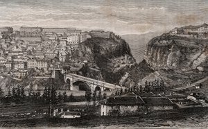 Constantine (Algérie) - gravure dans "La France illustrée: géographie, histoire, administration statistique" par V.A. Malte-Brun. 1884