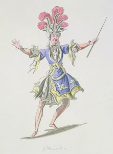 Costume pour le Magicien, dans Dardanus, un livret de Leclerc de Labruère, composé par Jean-Philippe Rameau (1683-1764) fac-similé par A. Guillaumot Fils (gravure en couleur)