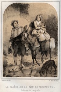 Costumes du Languedoc - la Maios ou la fête du printemps - gravure dans « Les soirées de mon oncle, mémoires et récits de voyages » par Moring Michel - Fin XIXe siècle - French School