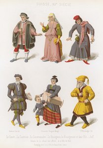 Comte et comtesse, bourgeoisie et leur fils, conseiller juridique et un juif - French School