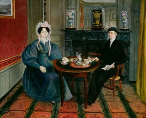 Couple prenant le thé, vers 1830