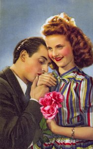 Couple avec des roses, vers 1930