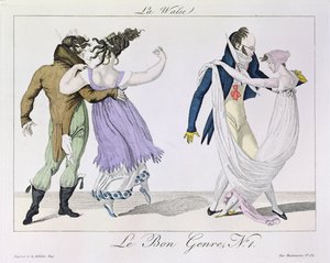 Couples dansant la valse, de Le Bon Genre, c.1810 - French School
