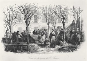 Cour de la Prison Saint-Lazare à Paris, vers 1840