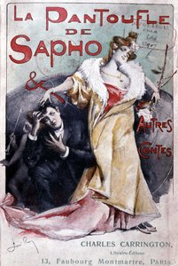 Couverture du roman populaire "Le soulier de Sapho et autres contes", éd. Carrington, Paris, fin 19e siècle - B.N.