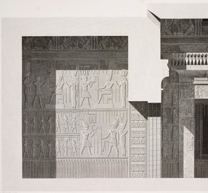Coupe transversale du Petit Temple Sud, détail, Complexe du Temple de Karnak, Thèbes, Louxor, Égypte - French School