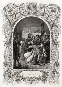 Mort de la Papesse Jeanne (pontificat de 855 à 858). Gravure pour illustrer Histoire des papes par Maurice Lachatre (1814-1900), librairie du progrès, Paris - French School